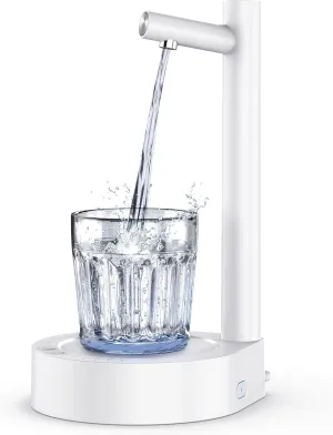 Water Dispenser for 5 Gallon Bottle - Smart Table/Desktop Water Dispenser with 7 Level Quantitative, Universal 1~5 Gallon Bottle Pump, Type-C Charging for Home Office Camping Travel