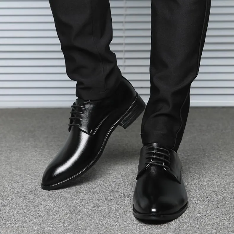 wedding shoes microfiber leather formal business pointed toe for man dress shoes men's oxford flats