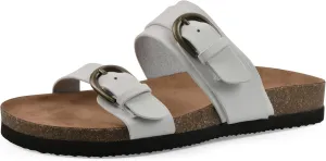 WHITE MOUNTAIN Women's Hardball Double-Buckle Signature Comfort-Molded Footbed Sandal