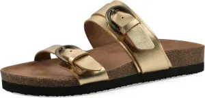 WHITE MOUNTAIN Women's Hardball Double-Buckle Signature Comfort-Molded Footbed Sandal