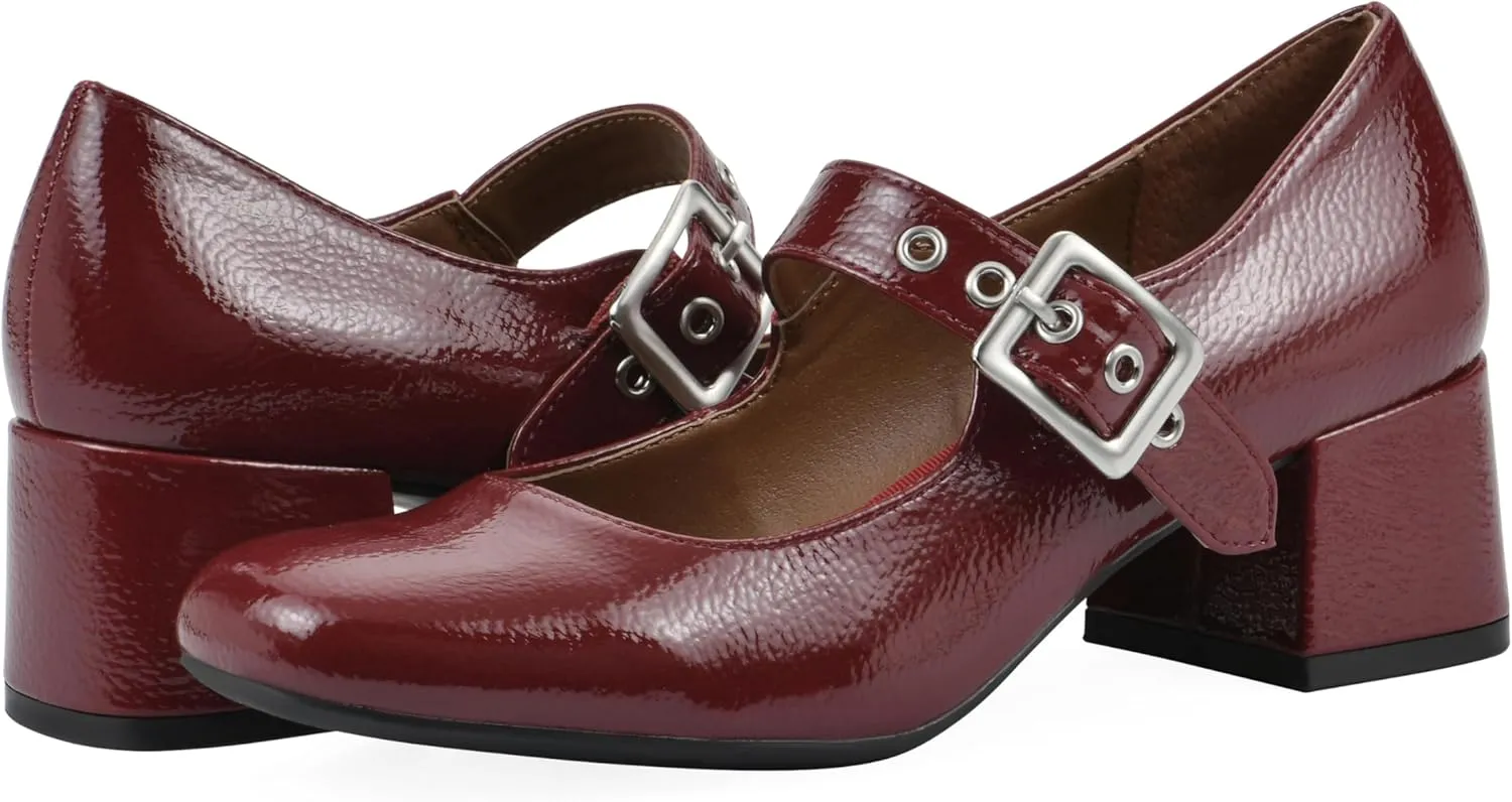 WHITE MOUNTAIN Women's Lasso Mary Jane Block Heel