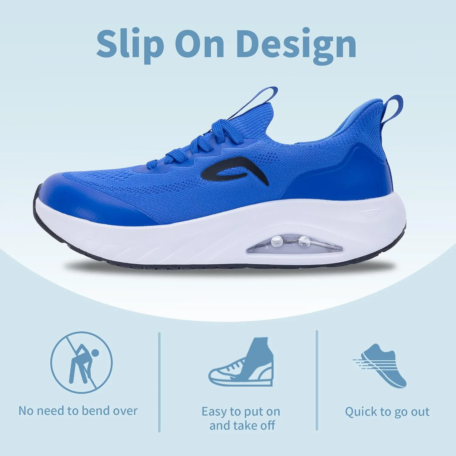Wide Toe Box Mens Walking Shoes with Arch Support Wide Width Orthotic Sneaker for Plantar Fasciitis Slip On Tennis Running Shoes Size 8-13