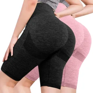 Women Workout Impact Shorts Women Butt Lifting Shorts Pockets High Waisted Biker Anti Active Exercise Fitness Shorts