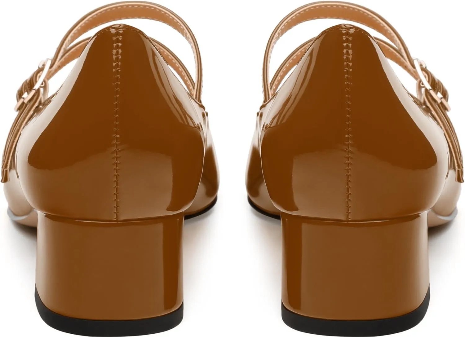 Womens Mary Jane Pumps, Square Toe Low Block Heel Pump Shoes for Women, Daily Comfort Mary Jane Pumps with Two Straps 1.3"