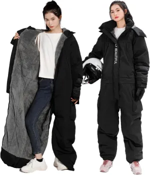 Women's Men's Ski Suits One Piece Jumpsuit Winter Outdoor Warm Snowsuits Windproof-Insulated for Skiing, fishing