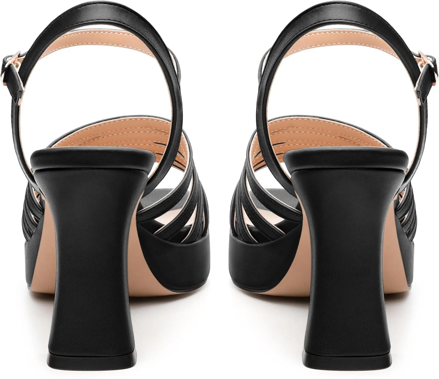 Women's Platform Sandals, Open Toe High Heels, Ankle Strap Buckle Fashion Heeled Sandal for Wedding Party Working
