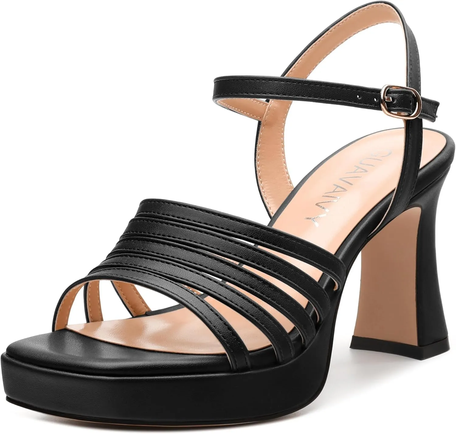 Women's Platform Sandals, Open Toe High Heels, Ankle Strap Buckle Fashion Heeled Sandal for Wedding Party Working