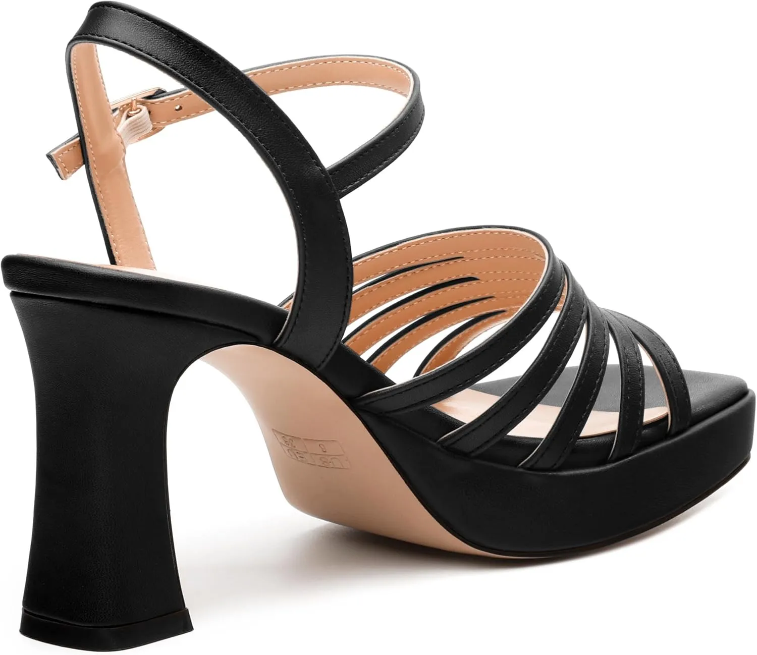 Women's Platform Sandals, Open Toe High Heels, Ankle Strap Buckle Fashion Heeled Sandal for Wedding Party Working