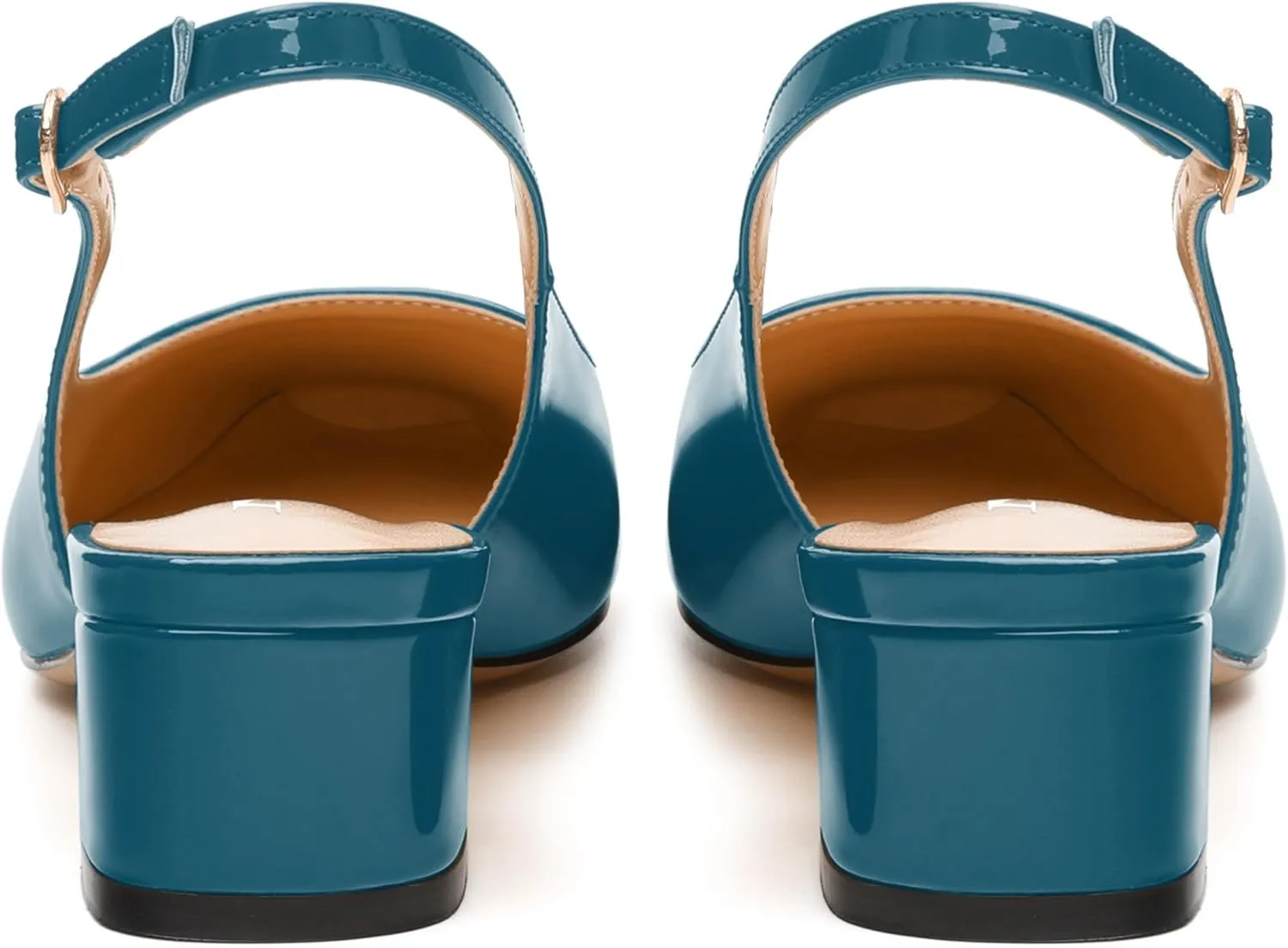 Women's Slingback Pumps, Low Chunky Heels Square Toe Pumps for Women, Block Heels Dress Shoes Closed Toe Comfortable Wedding Work Pump Sandals