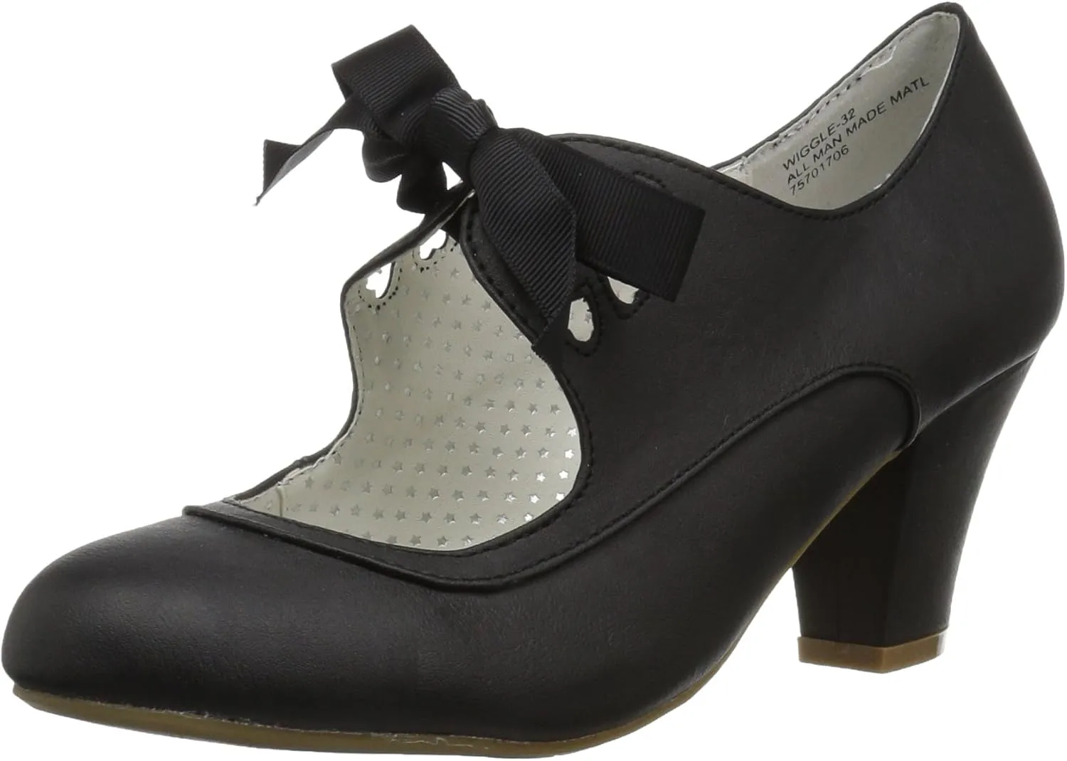 Women's WIGGLE-32 Pump, Black Faux Leather, 11 M US