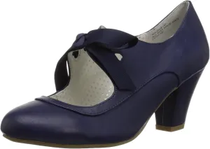 Women's WIGGLE-32 Pump, Navy Blue Faux Leather, 9 M US