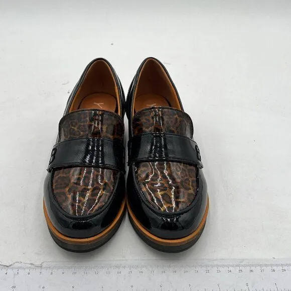 YDN Women Comfort Flats Loafers Slip On Round Closed Toe Printed Patent Leather