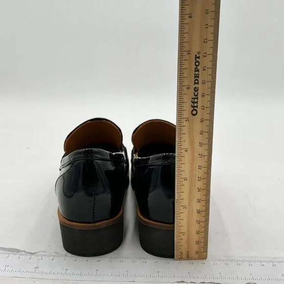 YDN Women Comfort Flats Loafers Slip On Round Closed Toe Printed Patent Leather