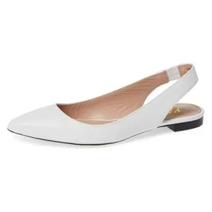 YDN Women's Pointed Toe Slingback Ballet Flats Low Heel Slide Sandals