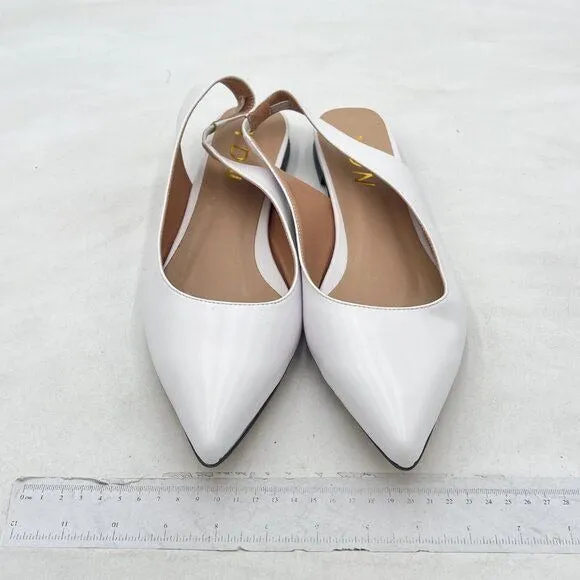 YDN Women's Pointed Toe Slingback Ballet Flats Low Heel Slide Sandals