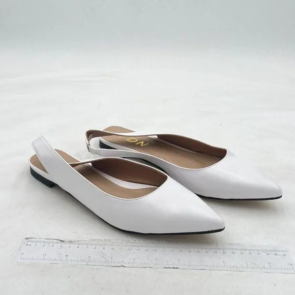YDN Women's Pointed Toe Slingback Ballet Flats Low Heel Slide Sandals