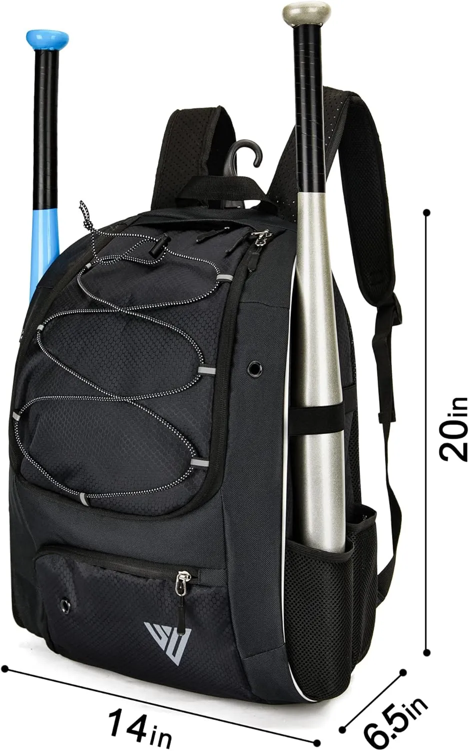 Youth Baseball Backpack, Softball Bag for Boys & Girls, Breathable T-Ball & Baseball Equipment & Gear