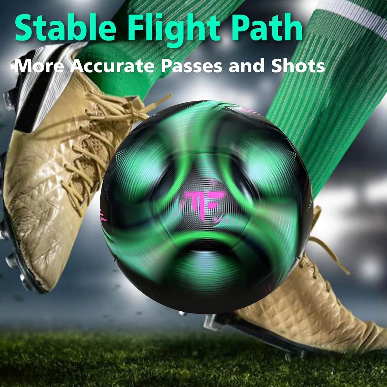 Youth Soccer Ball Size 4, Kids Outdoor Play Game Training Practice Soccer Ball for Teen Boy Girl Indoor Outdoor with 1 Pump 1 Net Bag and 1 Gift Box