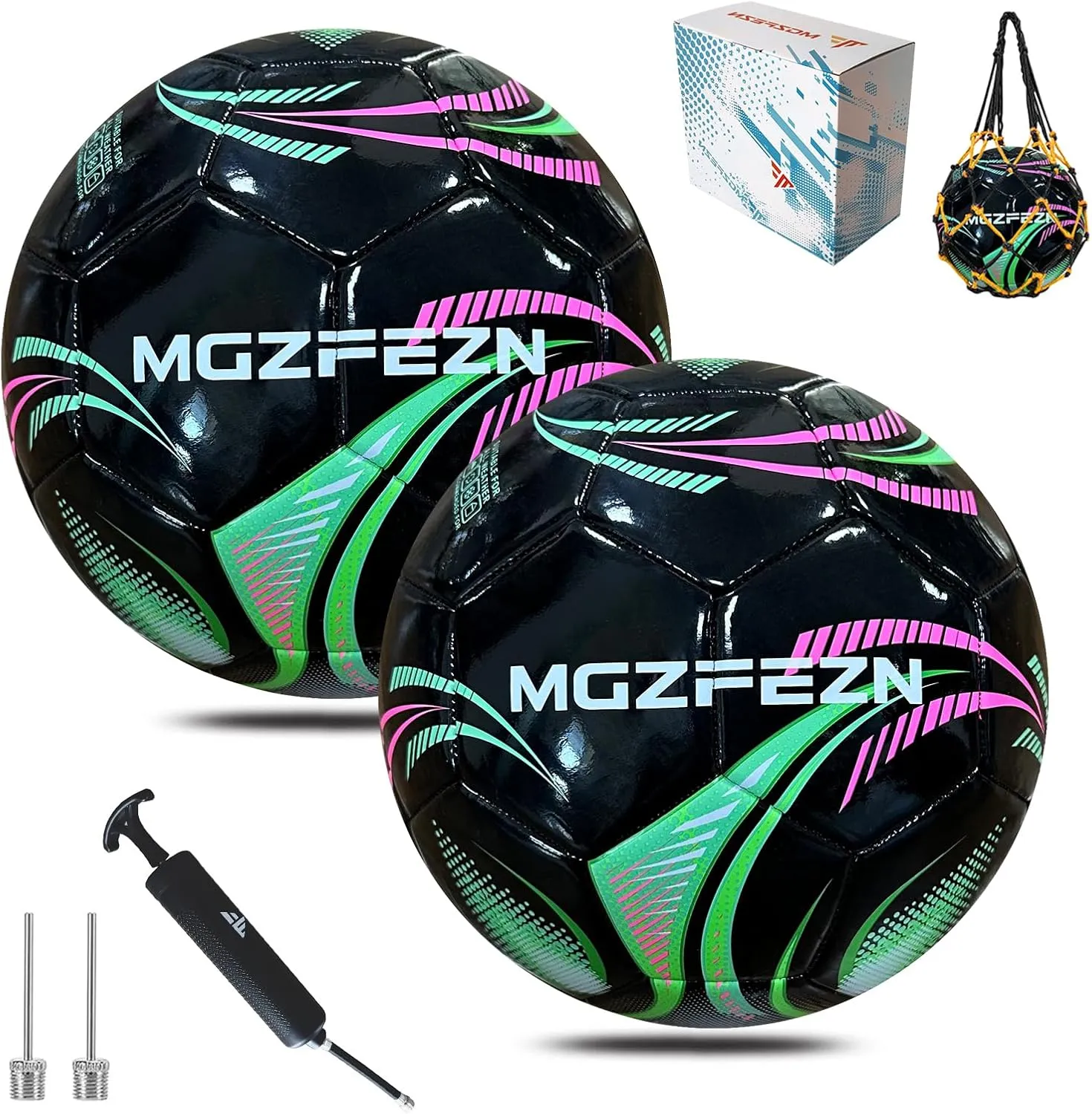Youth Soccer Ball Size 4, Kids Outdoor Play Game Training Practice Soccer Ball for Teen Boy Girl Indoor Outdoor with 1 Pump 1 Net Bag and 1 Gift Box