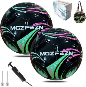 Youth Soccer Ball Size 4, Kids Outdoor Play Game Training Practice Soccer Ball for Teen Boy Girl Indoor Outdoor with 1 Pump 1 Net Bag and 1 Gift Box