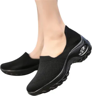 ZBYY Womens Slip On Breathe Mesh Walking Shoes Sneakers Comfort Wedge Platform Loafers Nurse Mesh Wedge Shoes