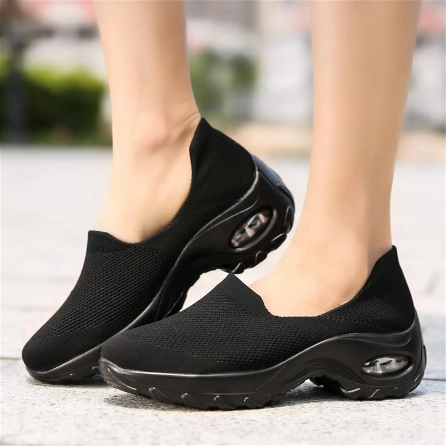 ZBYY Womens Slip On Breathe Mesh Walking Shoes Sneakers Comfort Wedge Platform Loafers Nurse Mesh Wedge Shoes