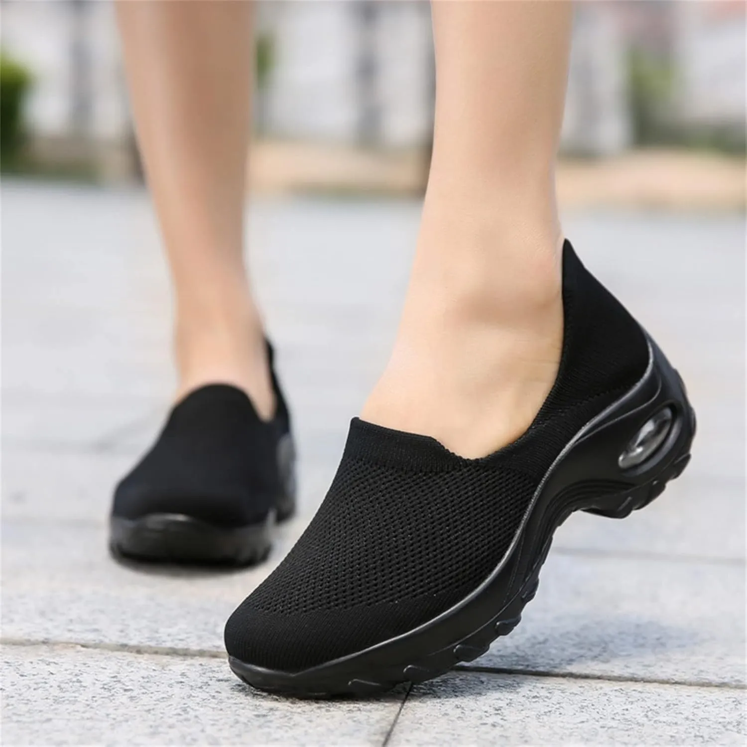 ZBYY Womens Slip On Breathe Mesh Walking Shoes Sneakers Comfort Wedge Platform Loafers Nurse Mesh Wedge Shoes